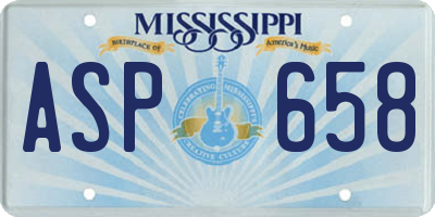 MS license plate ASP658
