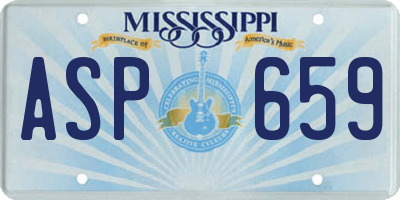 MS license plate ASP659