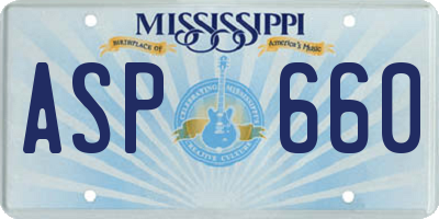 MS license plate ASP660