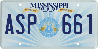 MS license plate ASP661