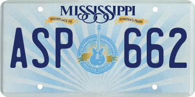 MS license plate ASP662