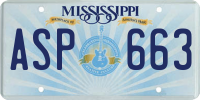 MS license plate ASP663