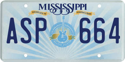 MS license plate ASP664