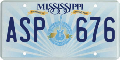 MS license plate ASP676