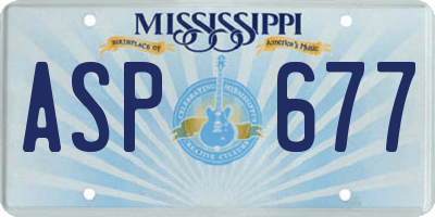 MS license plate ASP677