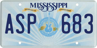 MS license plate ASP683