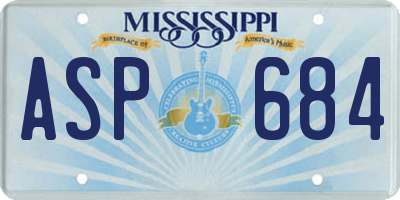 MS license plate ASP684