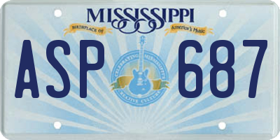 MS license plate ASP687