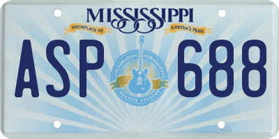 MS license plate ASP688