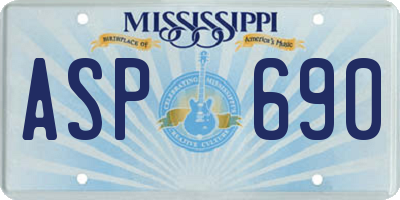 MS license plate ASP690