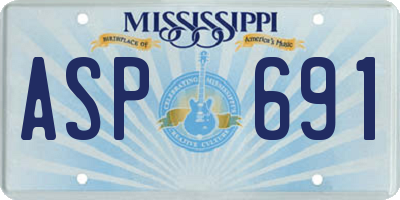 MS license plate ASP691