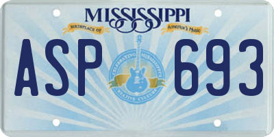 MS license plate ASP693
