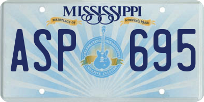 MS license plate ASP695