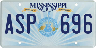 MS license plate ASP696