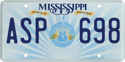 MS license plate ASP698