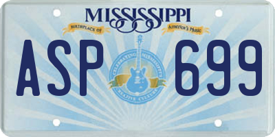 MS license plate ASP699