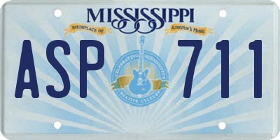 MS license plate ASP711