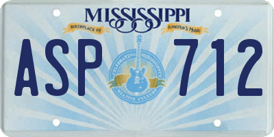 MS license plate ASP712