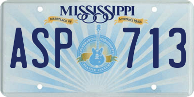MS license plate ASP713