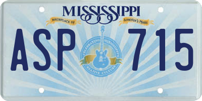MS license plate ASP715