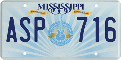 MS license plate ASP716