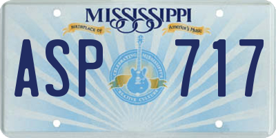 MS license plate ASP717