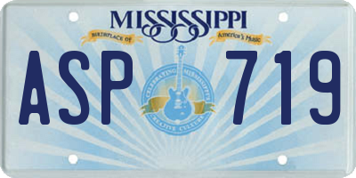 MS license plate ASP719