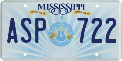 MS license plate ASP722