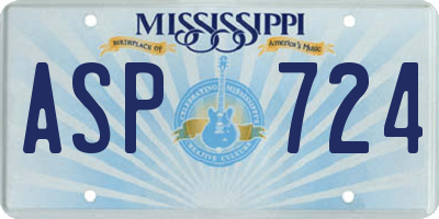 MS license plate ASP724