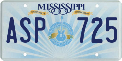 MS license plate ASP725