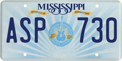 MS license plate ASP730