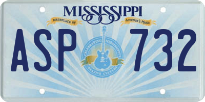 MS license plate ASP732