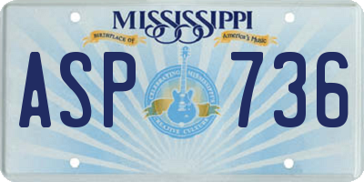 MS license plate ASP736