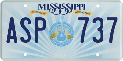 MS license plate ASP737