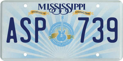 MS license plate ASP739