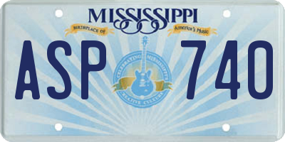 MS license plate ASP740