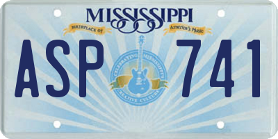 MS license plate ASP741