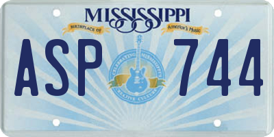 MS license plate ASP744