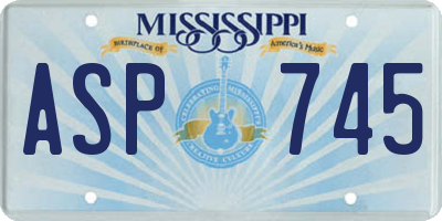 MS license plate ASP745