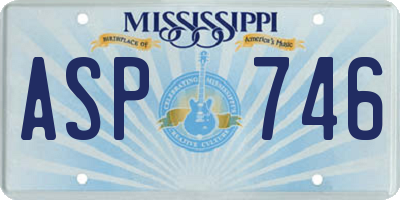 MS license plate ASP746