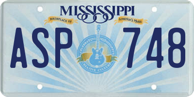 MS license plate ASP748