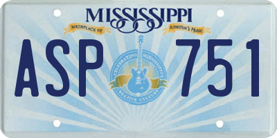 MS license plate ASP751