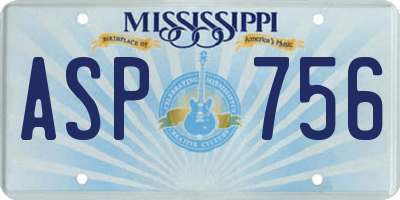 MS license plate ASP756