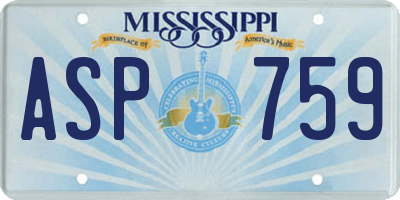 MS license plate ASP759