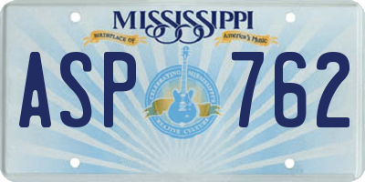MS license plate ASP762