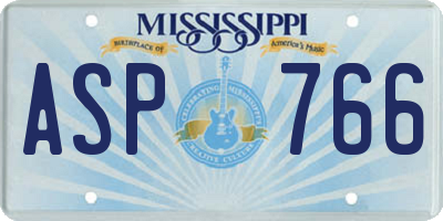 MS license plate ASP766