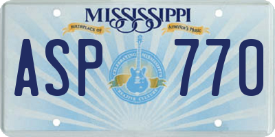 MS license plate ASP770