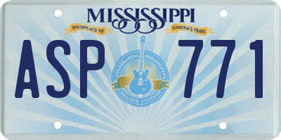 MS license plate ASP771