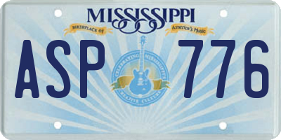 MS license plate ASP776