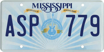 MS license plate ASP779